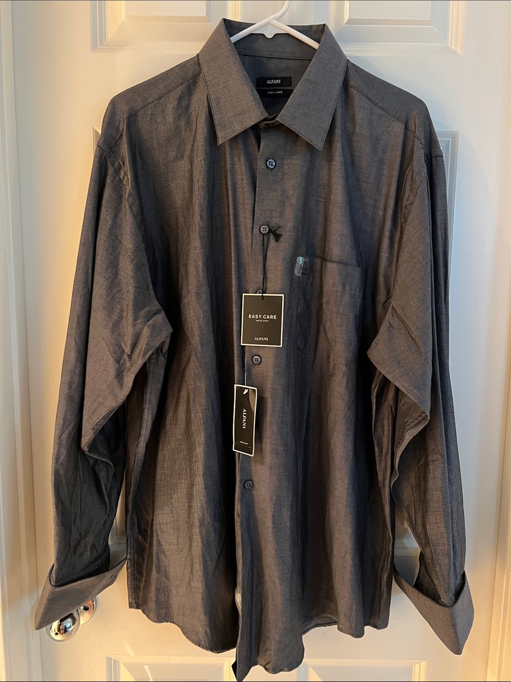 Alfani Men's Dark Gray Button-Down Dress Shirt